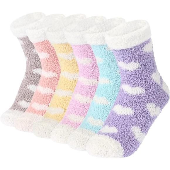 Plush Slipper Socks Women - Colorful Warm Fuzzy - Picture 1 of 7